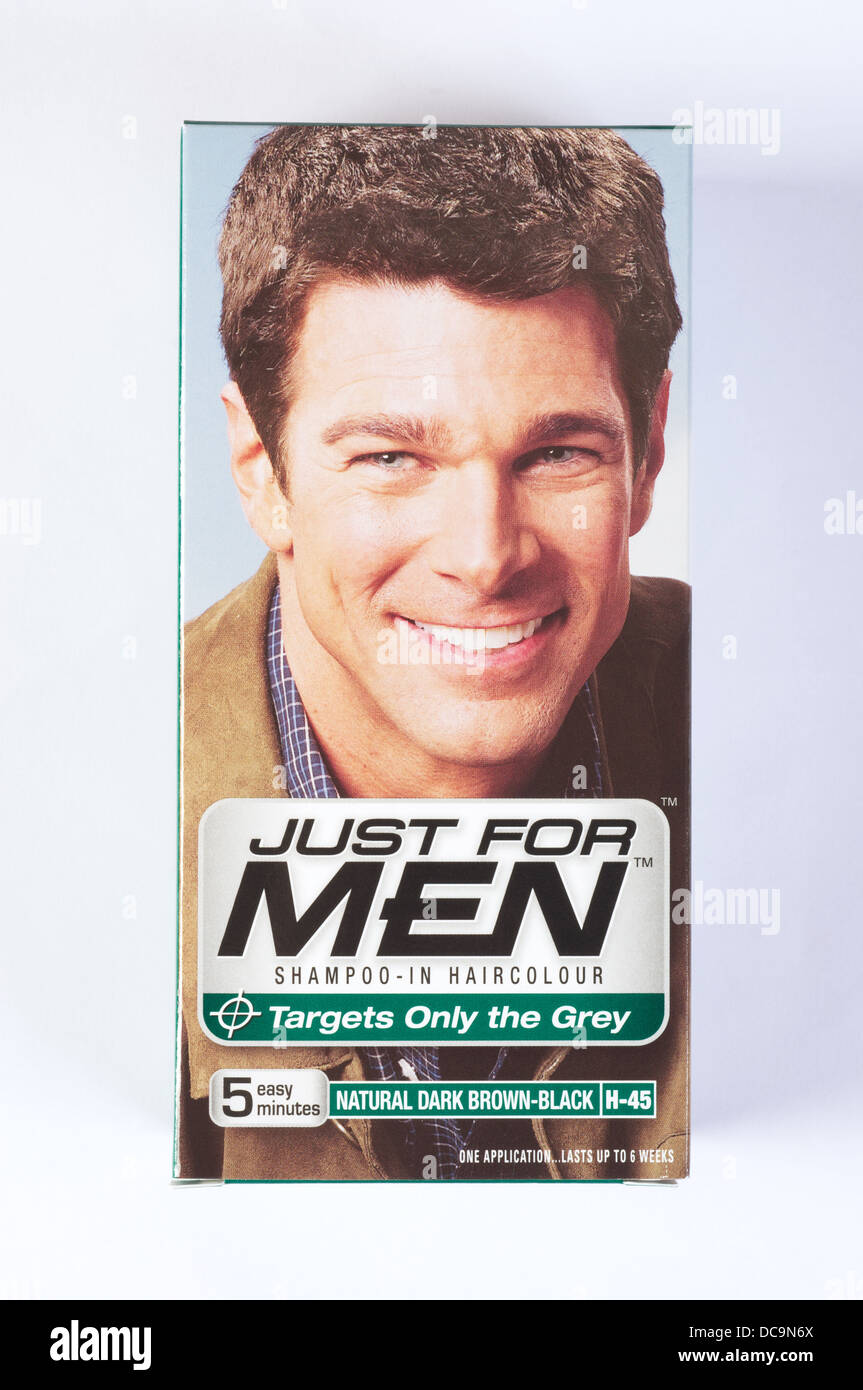 Just For Men Shampoo In Hair Colour Color Dark Stock Photo