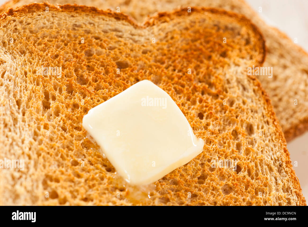Whole Wheat Buttered Toast at Breakfast Time Stock Photo Alamy
