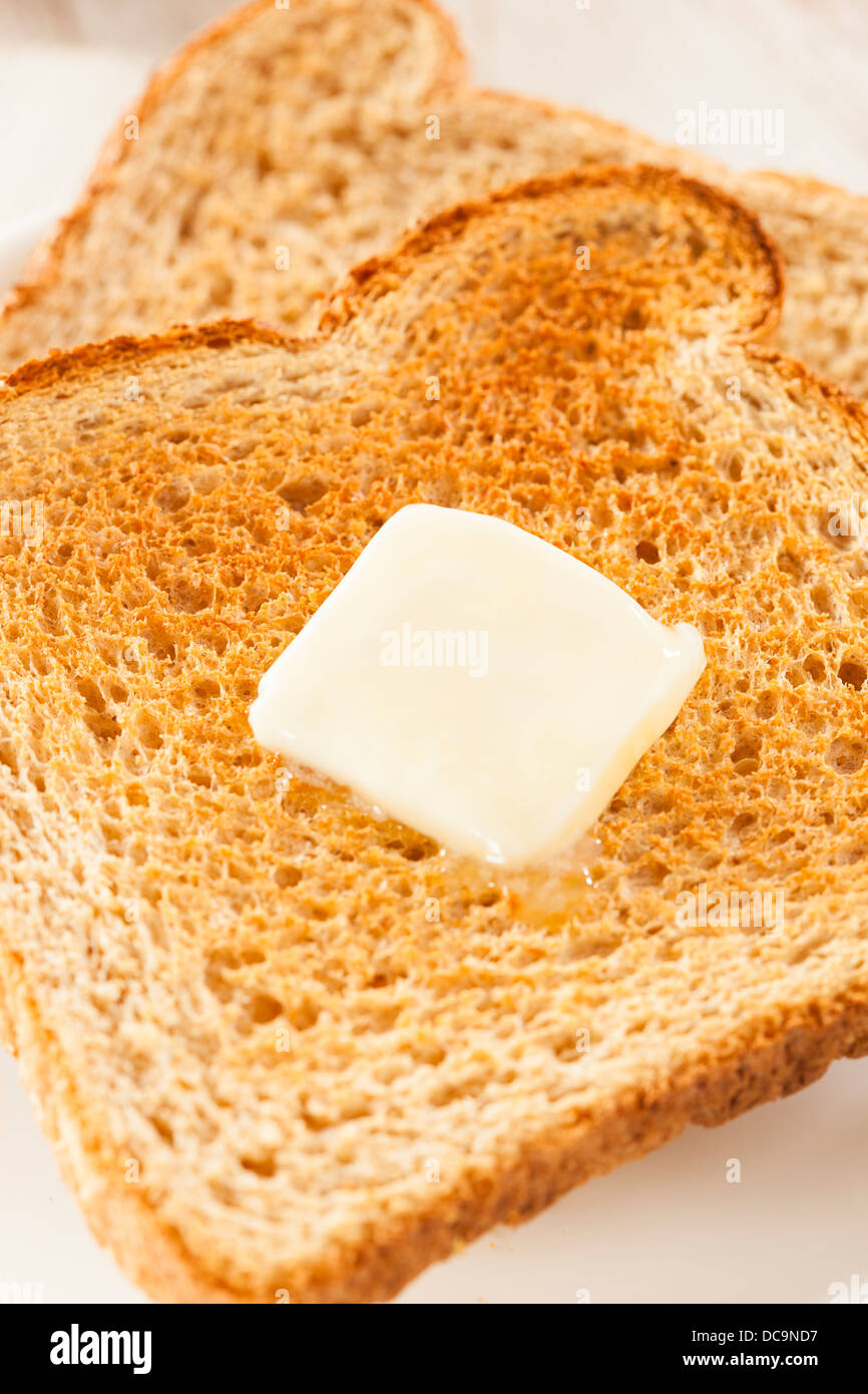 Whole Wheat Buttered Toast at Breakfast Time Stock Photo Alamy