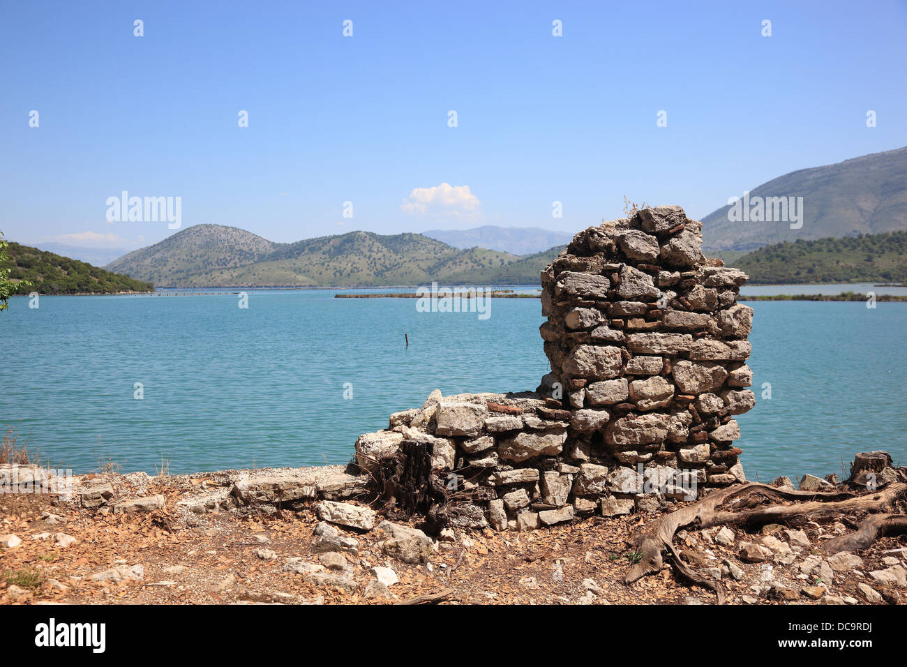 Buthrotum, Butrint, Butrinti, ancient greek and roman city in the south of Albania, remains of the old town, here the old walls Stock Photo