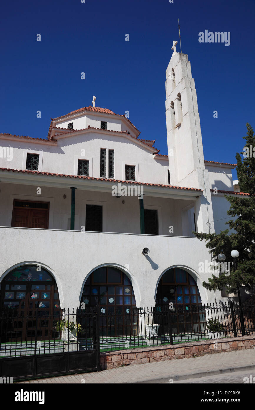 Saranda, Sarande, the orthodoxe church, city at the Ionian Sea, Albania Stock Photo