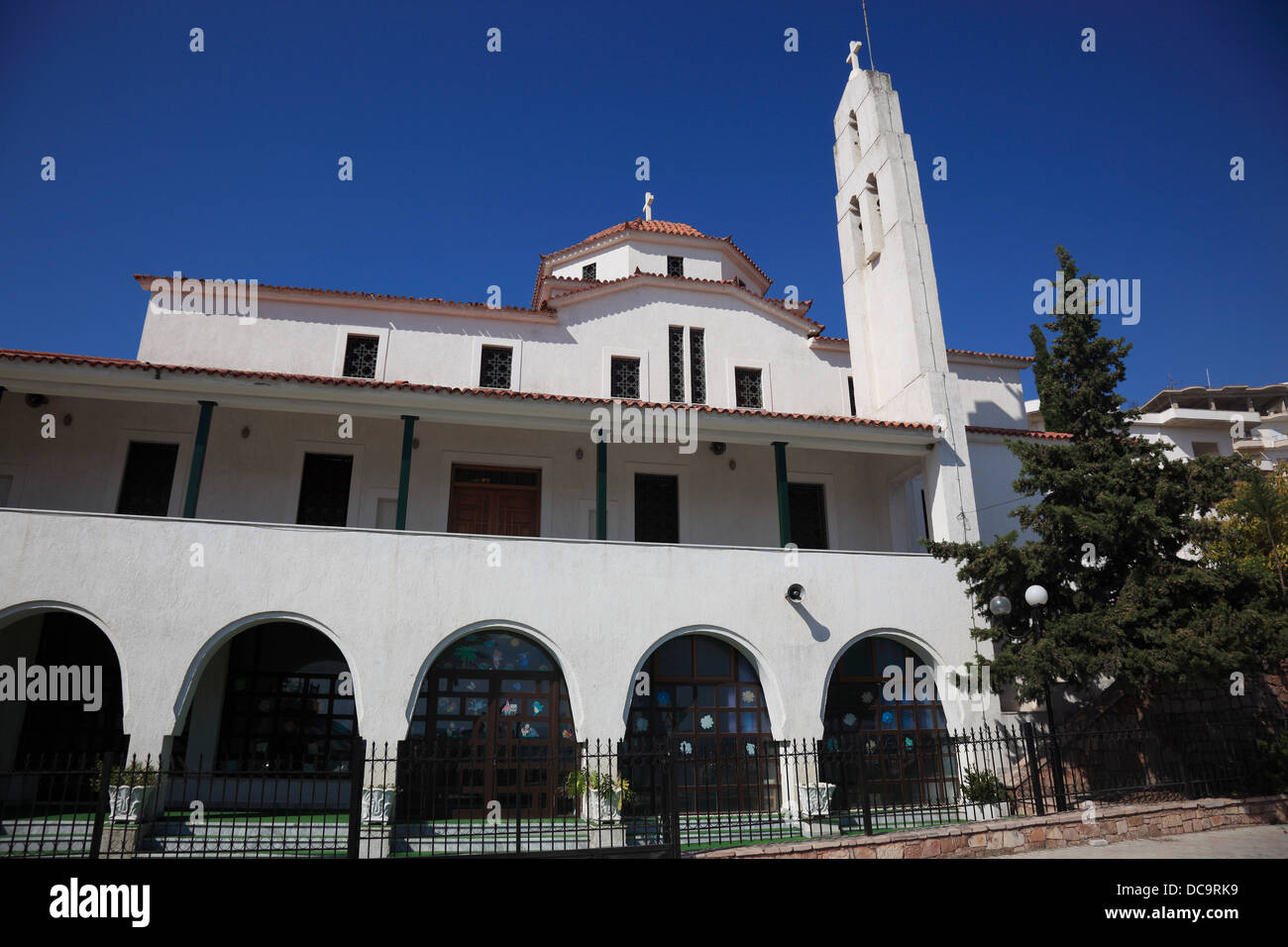 Saranda, Sarande, the orthodoxe church, city at the Ionian Sea, Albania Stock Photo