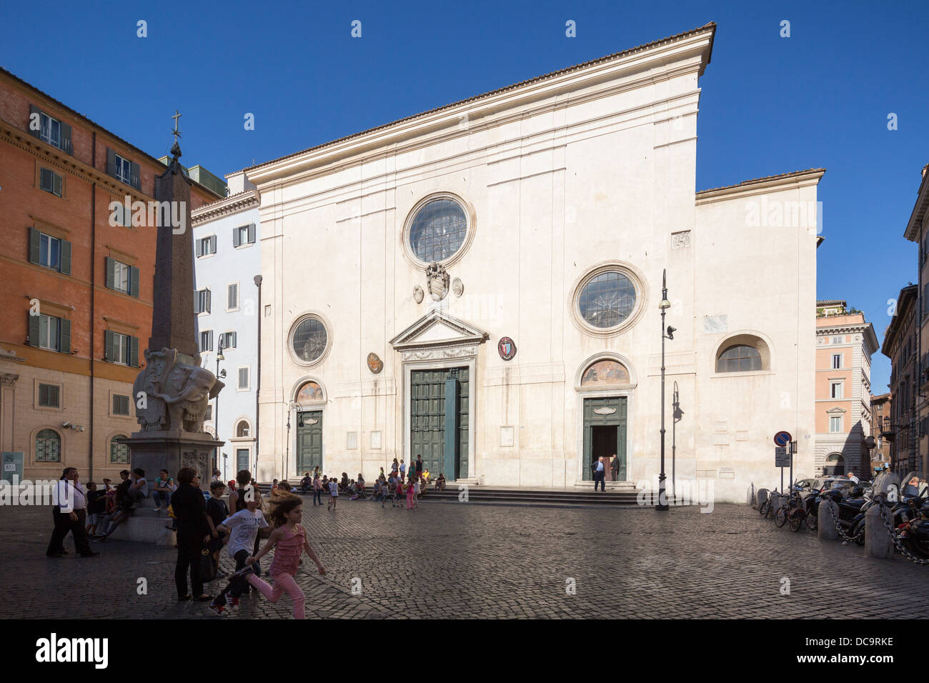 exterior facade, Santa Maria sopra Minerva church, Rome, Italy Stock Photo