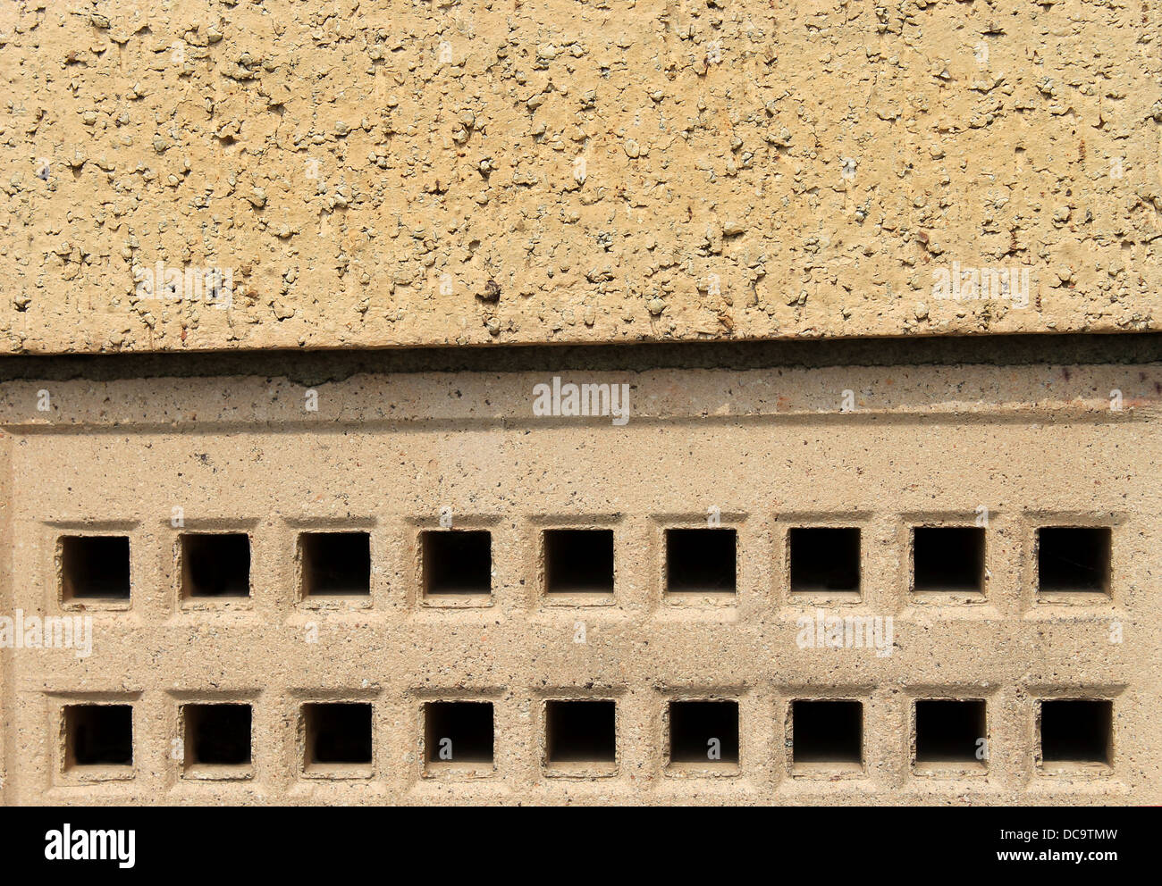Closeup of air brick on modern building. Stock Photo