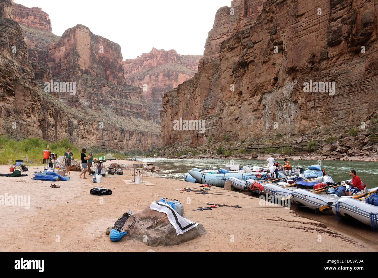 Grand Canyon National Park, Arizona, USA. Camping along the Colorado