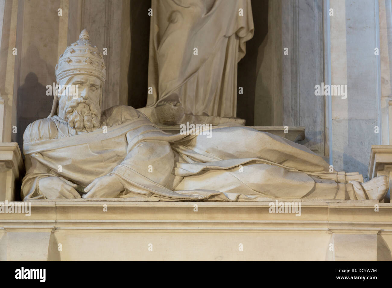 statue of reclining Pope Julius II by Tommaso di Pietro Boscoli, in the church of San Pietro in Vincoli in Rome, Italy Stock Photo