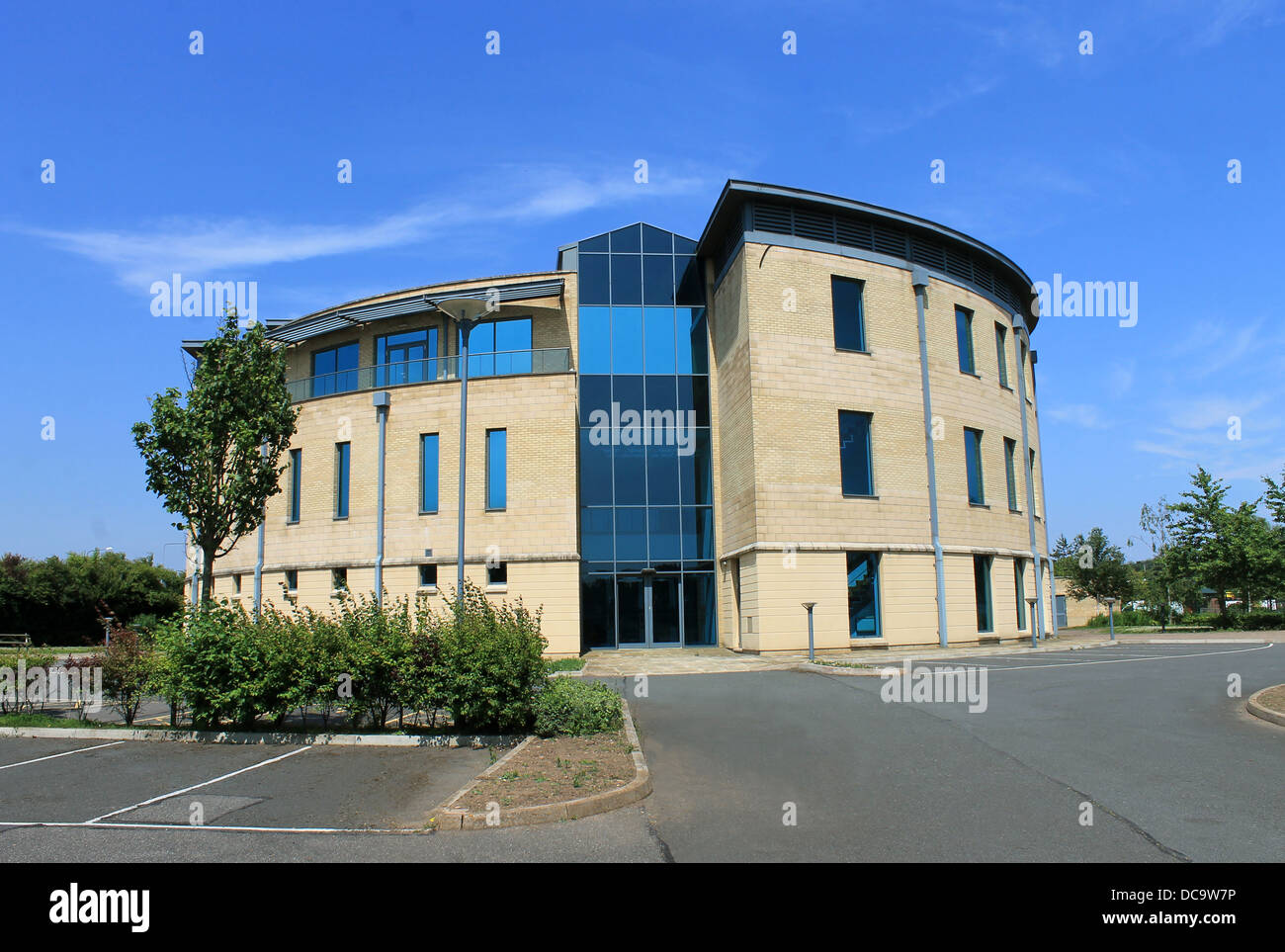 Exterior of empty modern office building. Stock Photo