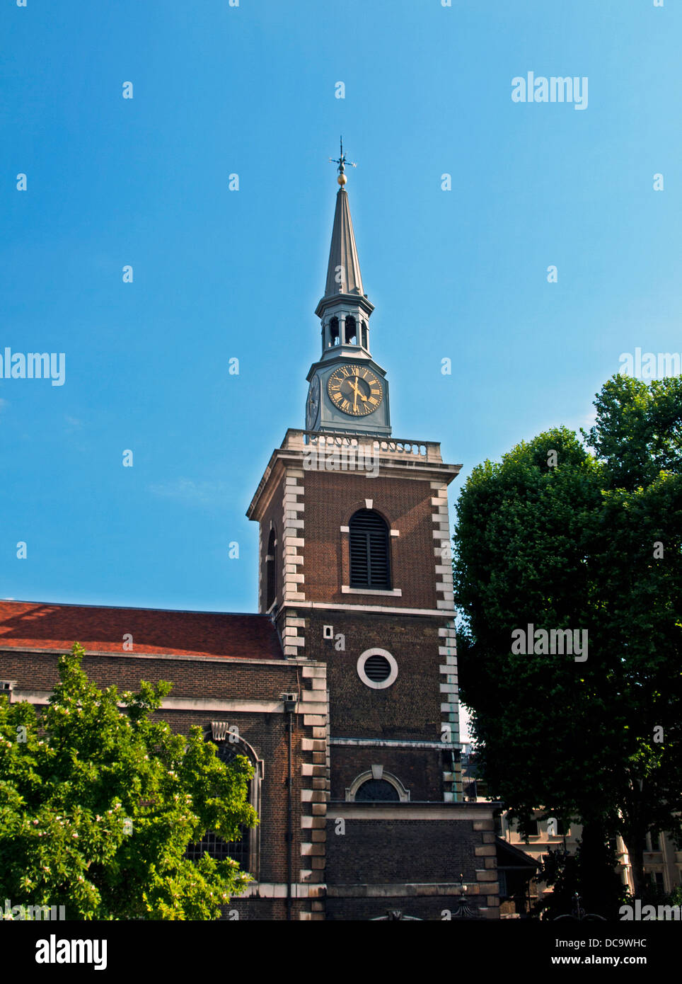 View of St James’s Church, Piccadilly, designed and built by Sir Christopher Wren. Stock Photo