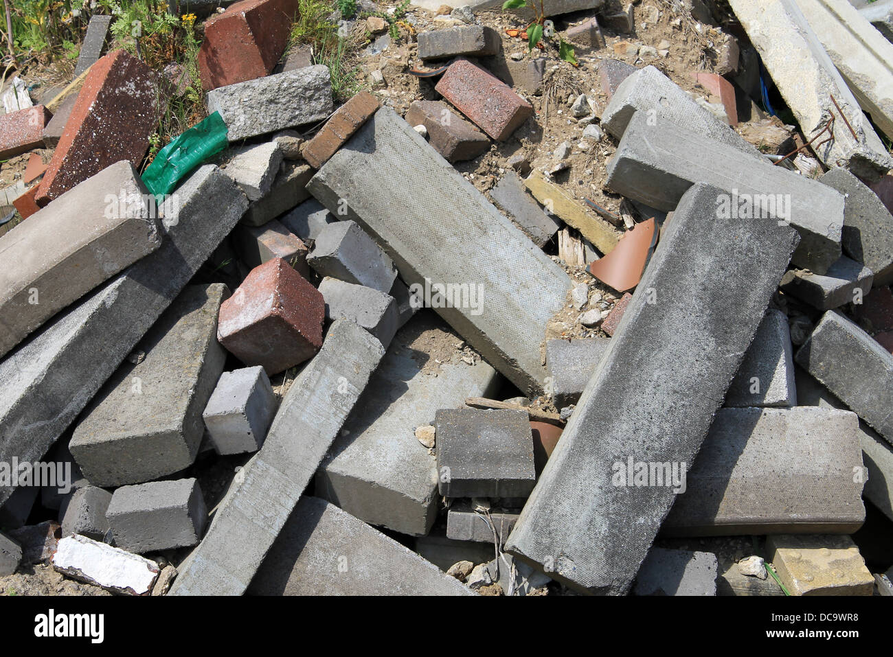 Abstract background of rubble in pile. Stock Photo