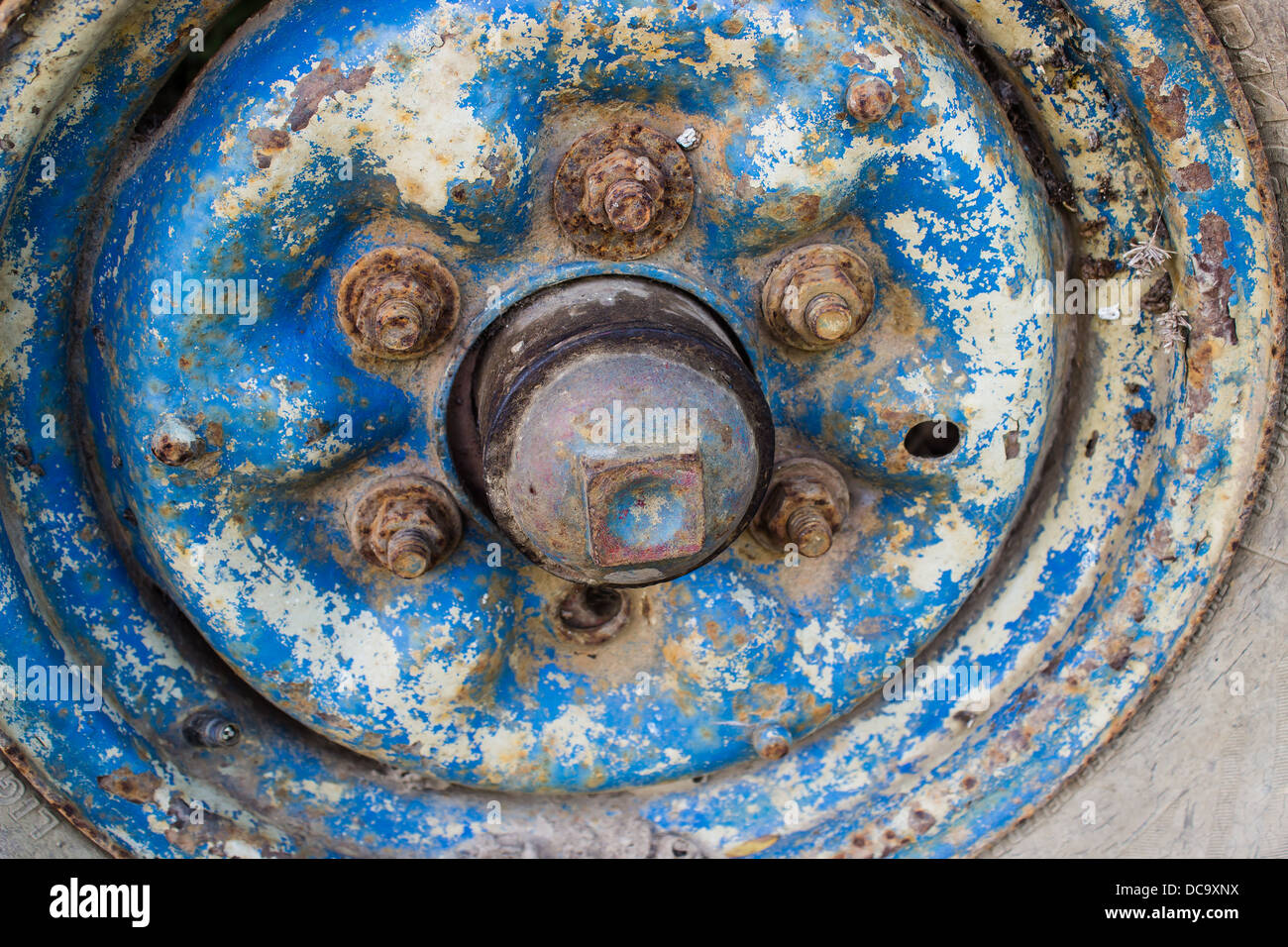 Old Steel car wheels. Stock Photo