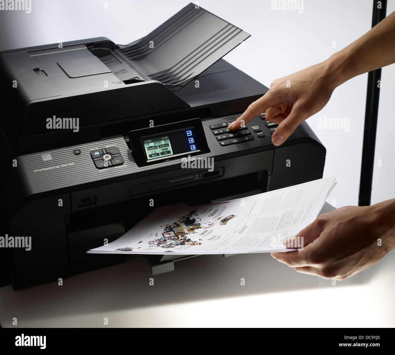 Using a printer Stock Photo