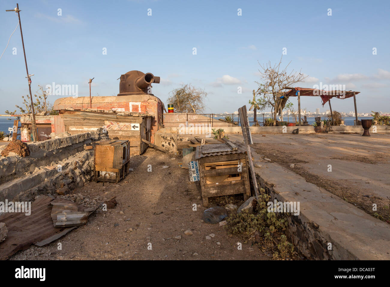 World War II Gun Emplacement now Used as an Artist's Residence and Studio. Goree Island, Senegal. Stock Photo