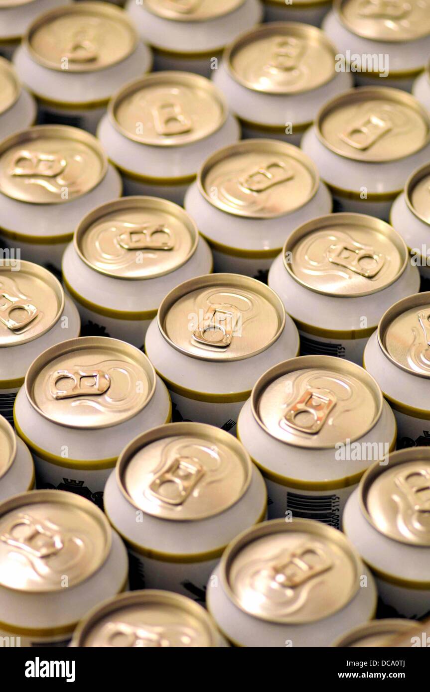 Beers cans in a supermarket, France Stock Photo Alamy