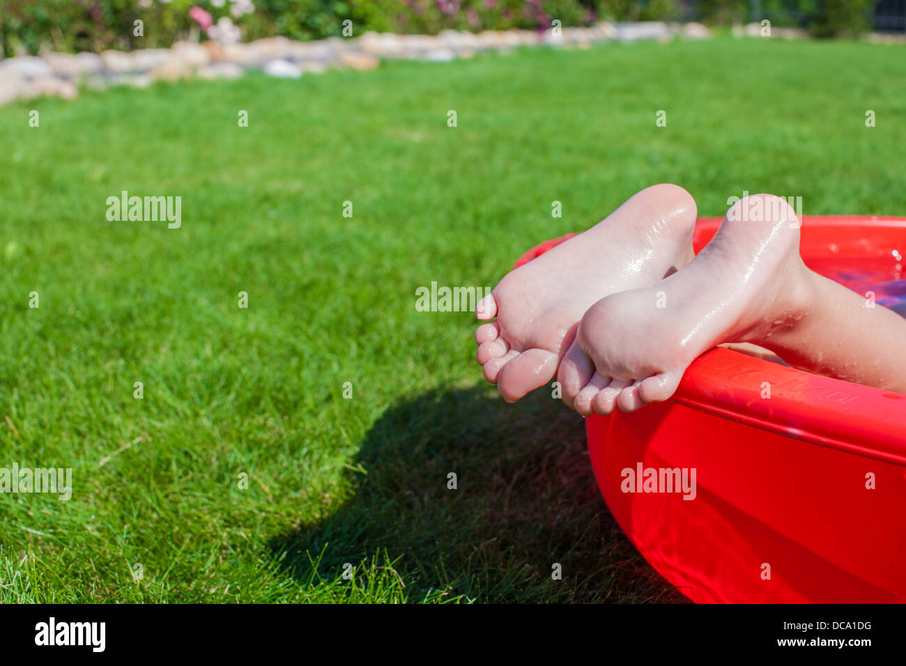 Closeup of a little girl's legs in the pool Stock Photo Alamy