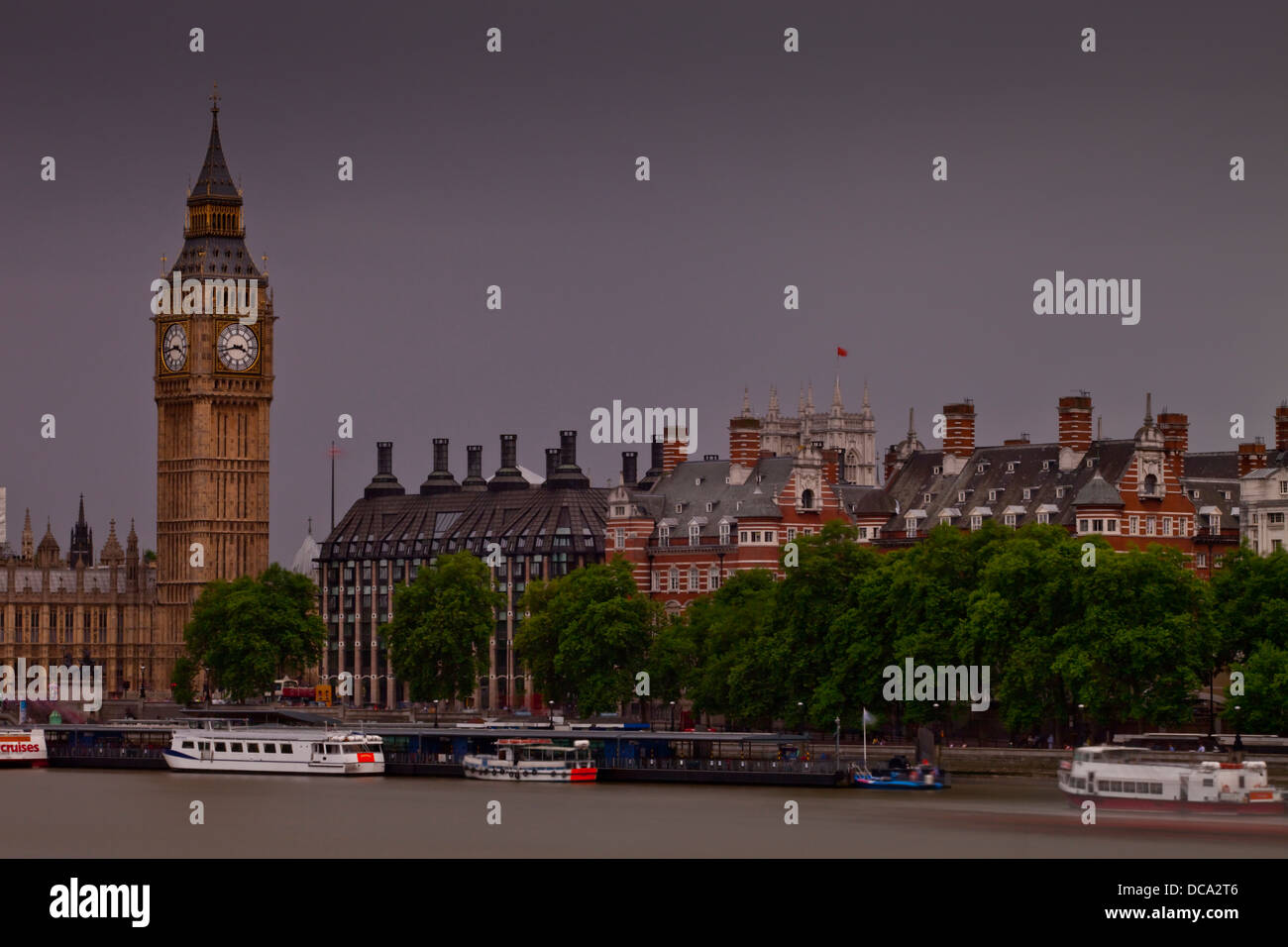 Big Ben & The River Thames, London, England Stock Photo