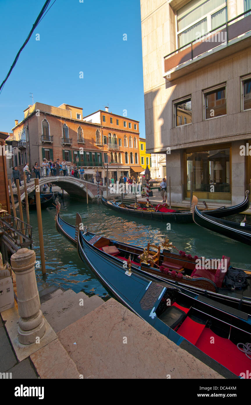Venice Italy Gondolas on canal , most famous boat Stock Photo - Alamy