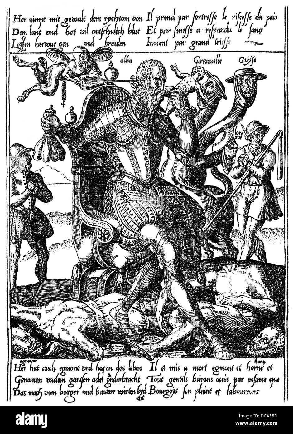 pamphlet of the rebellious Dutch against Don Fernando Alvarez de Toledo y Pimentel, 3rd Duke of Alba, Duque de Alba, 1507 - 1582 Stock Photo