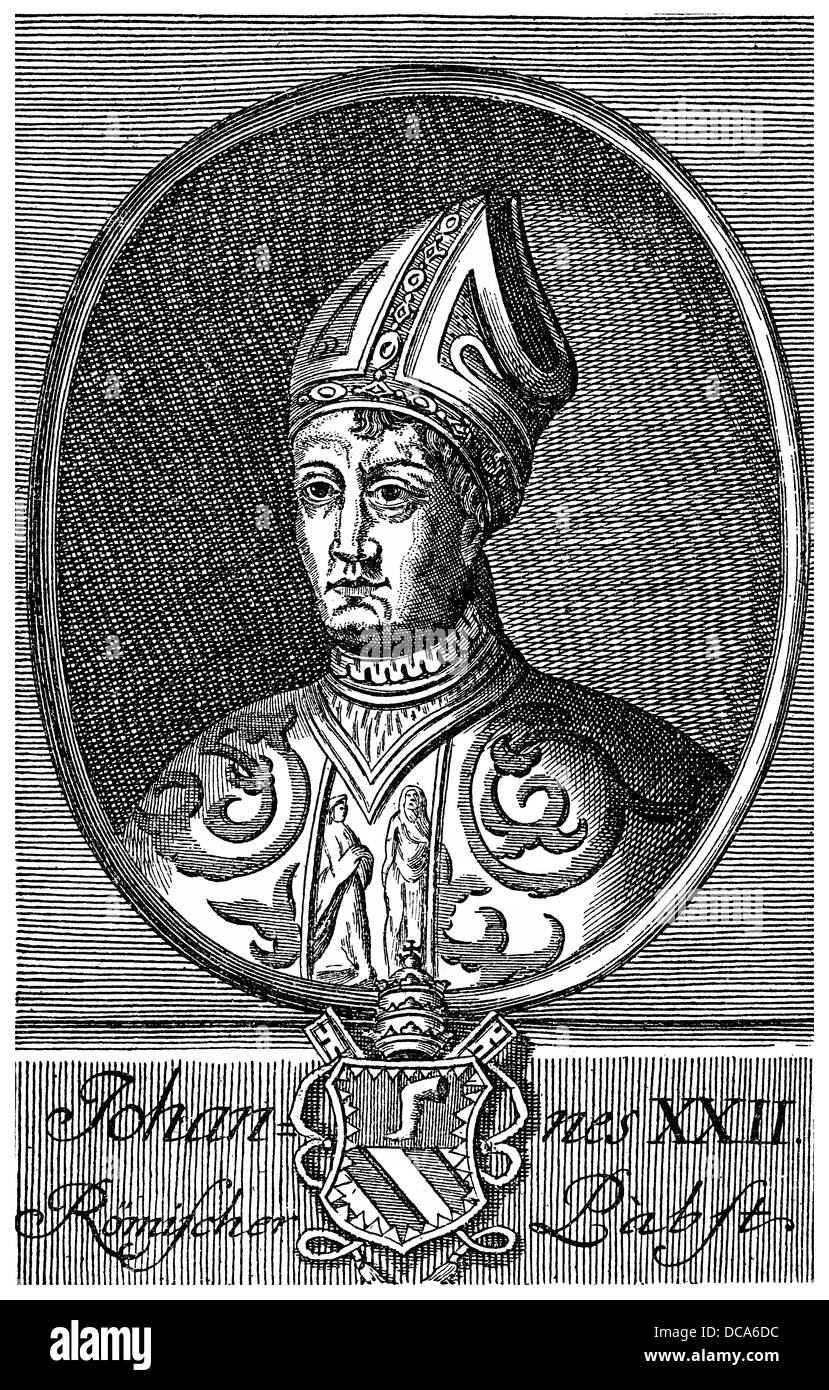 Pope John XXII, Jacques Arnaud Duèse, Jacques Duèse or James of Cahors, 1245 or 1249 - 1334 Stock Photo