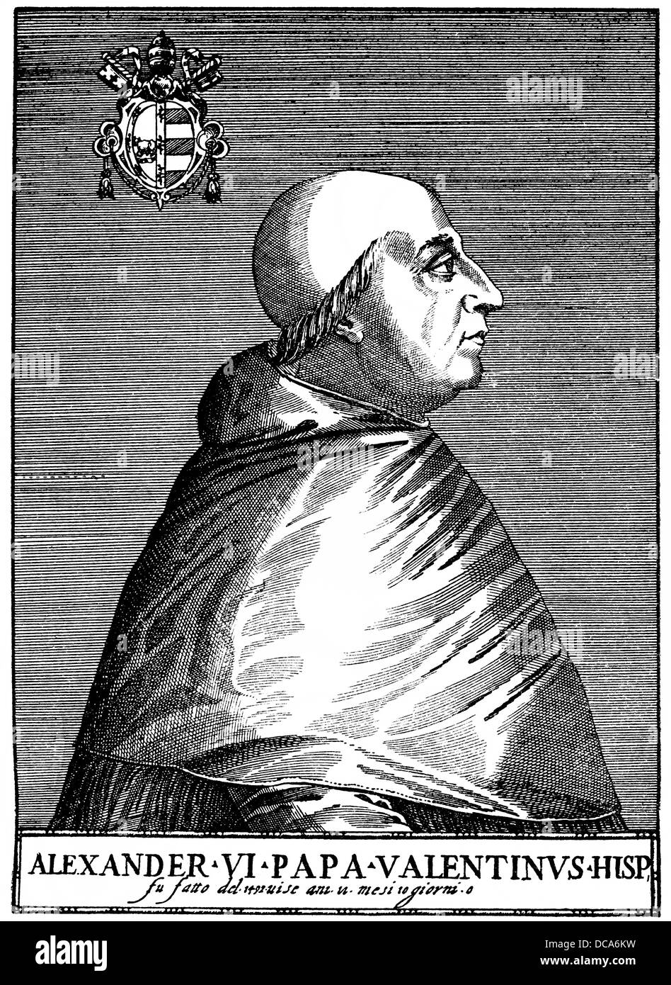 Alexander VI, Roderic de Borja i Borja or Rodrigo Borgia, 1431 - 1503, Pope, Renaissance prince and powerful politician Stock Photo
