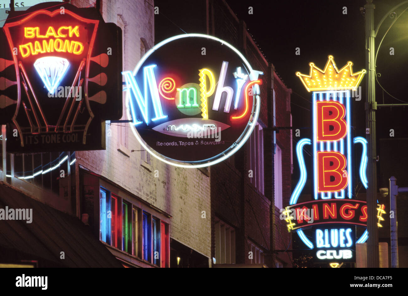 Neon signs on Beale Street, Memphis. Tennessee, USA Stock Photo Alamy