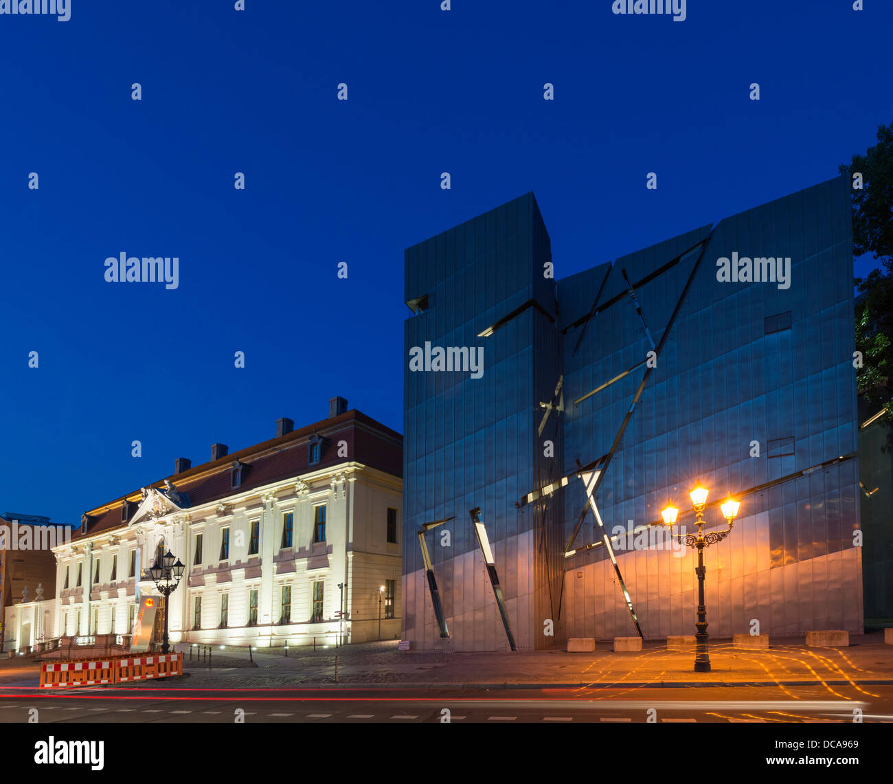 Night view of Judisches Museum or Jewish Museum in Berlin Germany Stock Photo