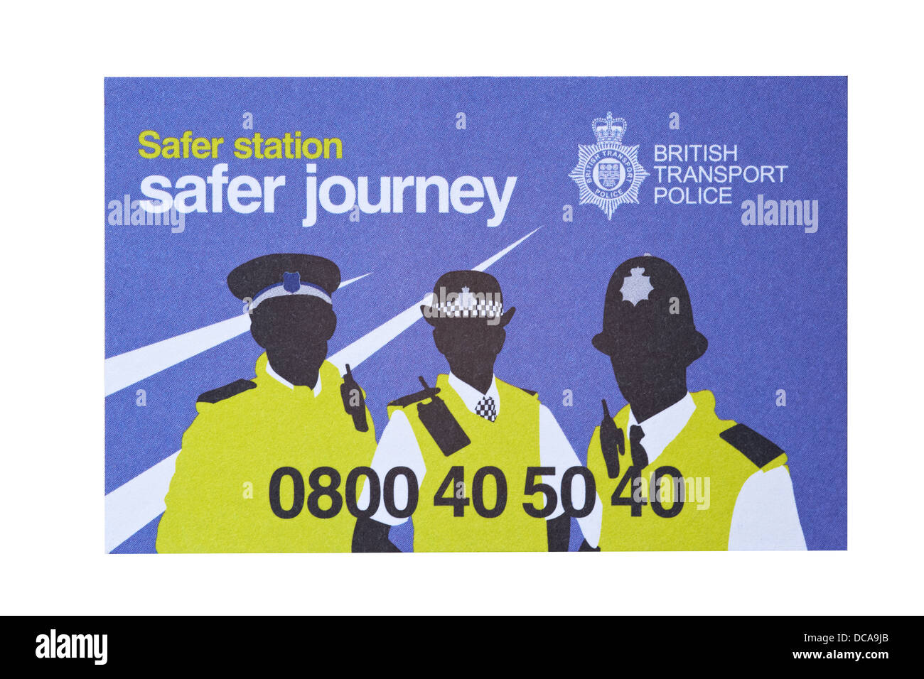 Information British Transport police for saver station and journey Stock Photo