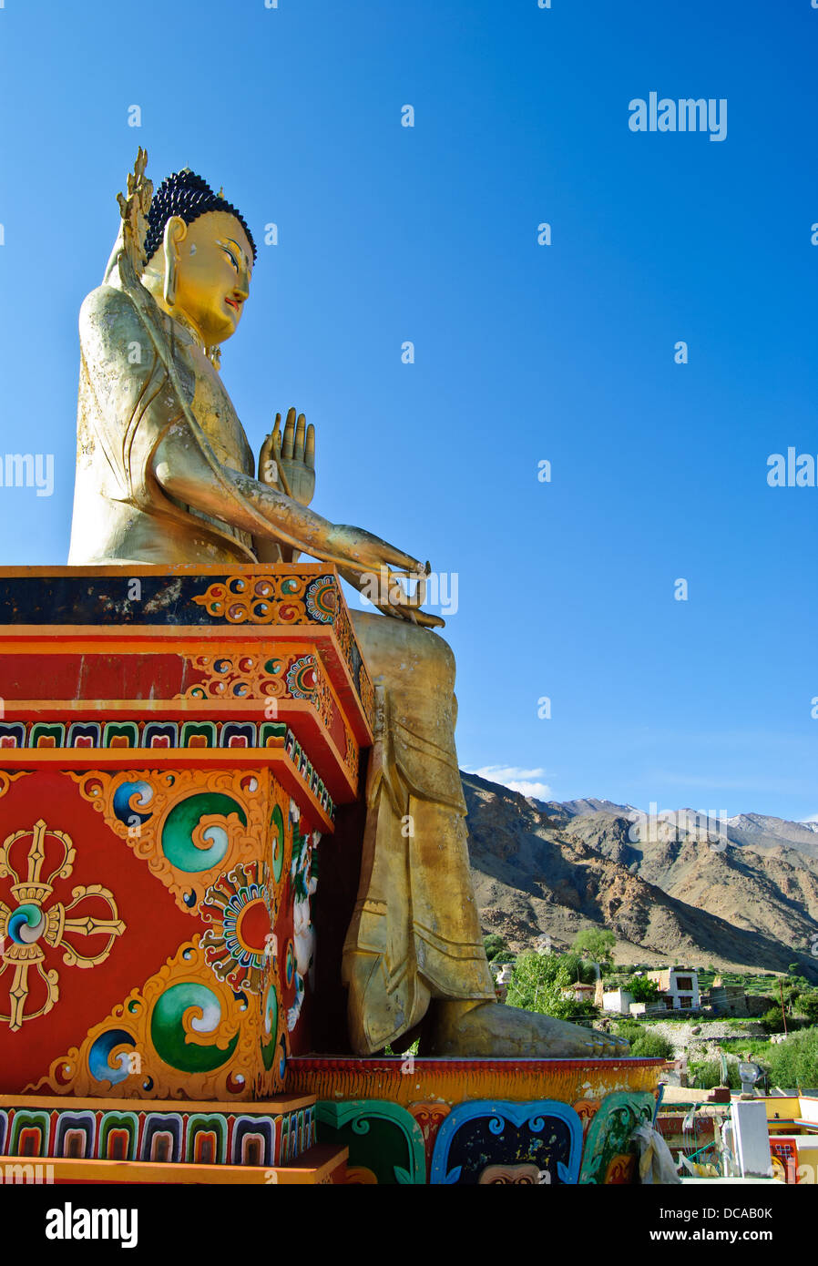 25m-high Maitreya statue at Likir Stock Photo