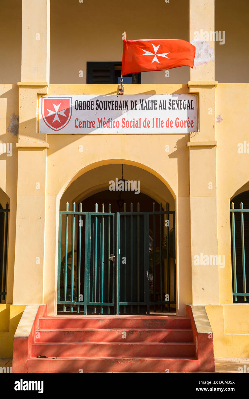 Medical Center Supported by the Order of Malta, Goree Island, Senegal. Stock Photo