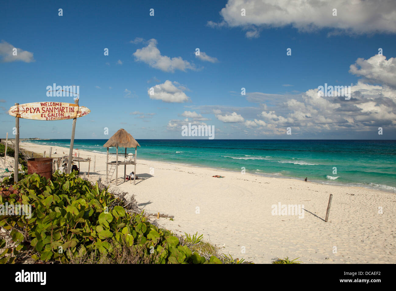 The east side of Isla Cozumel. Only a few small beach operators are located  here and many are used by the locals Stock Photo - Alamy