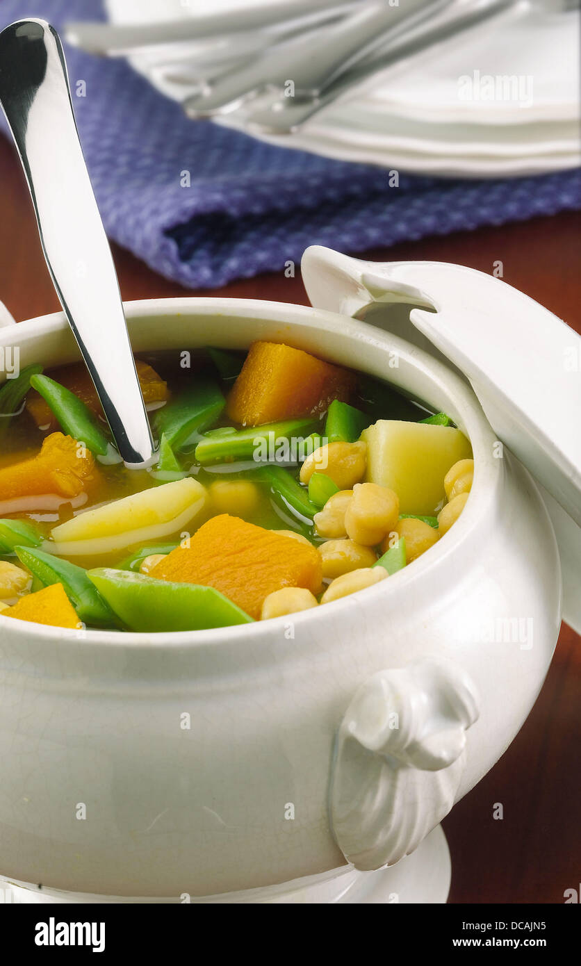 Stew of chickpeas, pumpkin and beans Stock Photo Alamy