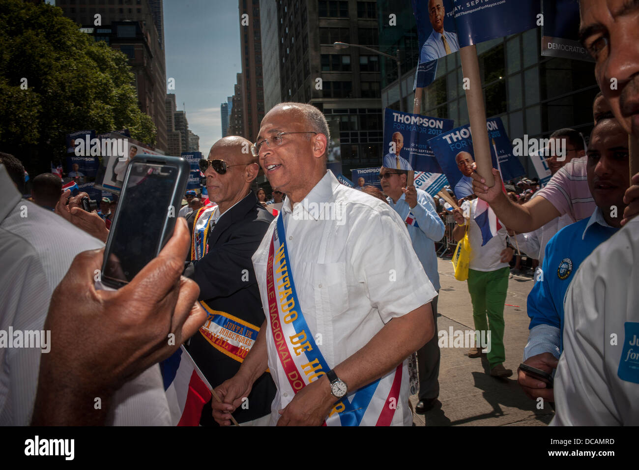NYC Mayoral candidate William Thompson campaigns in the Dominican Day