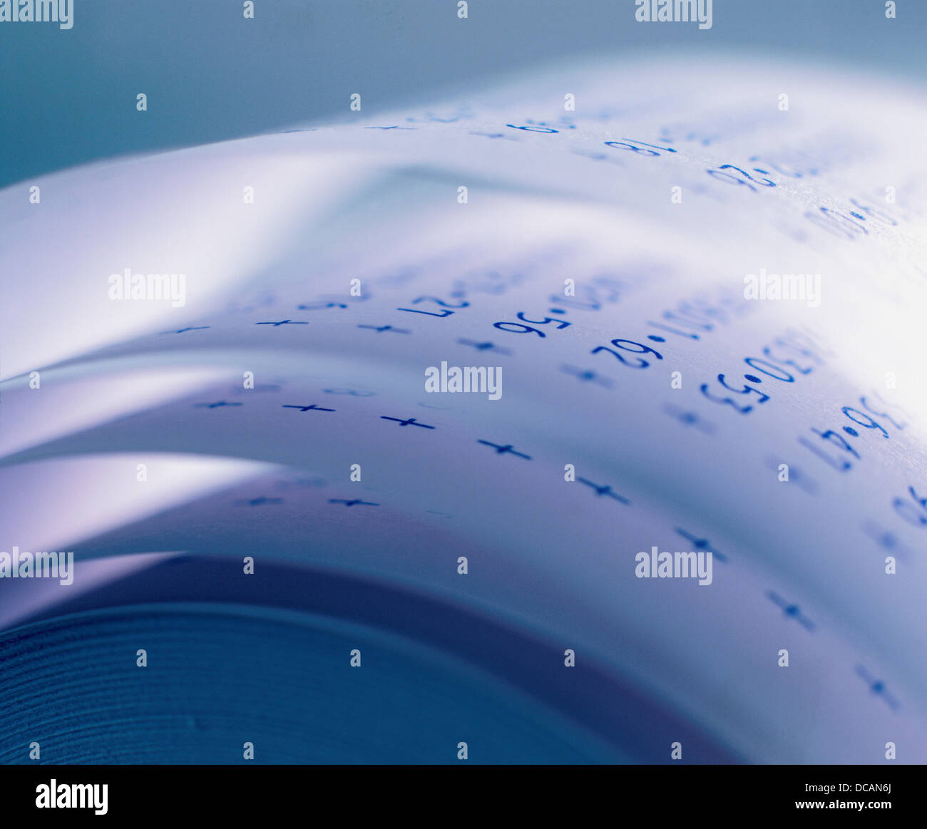 Adding machine tape Stock Photo Alamy