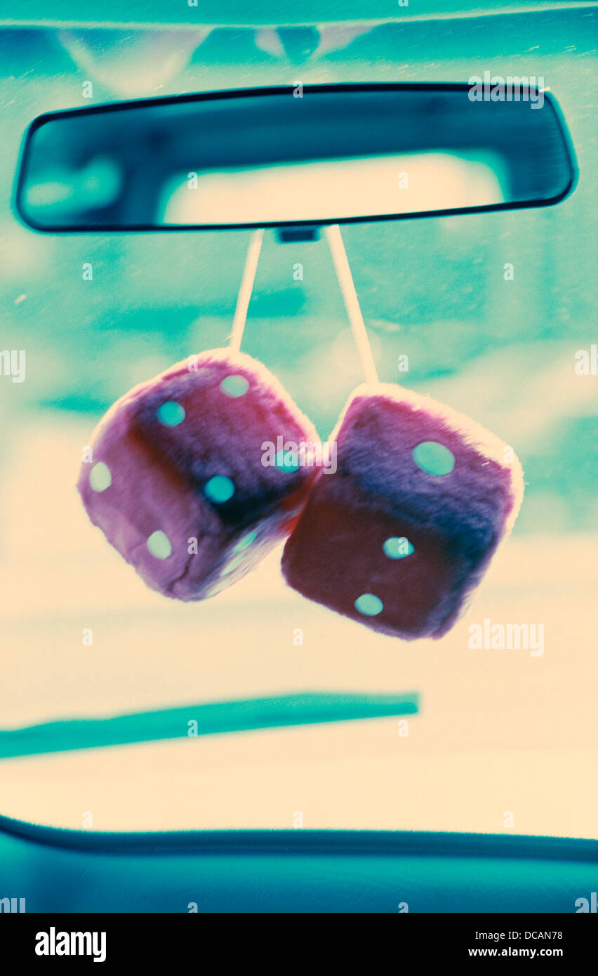 Fuzzy dice from rearview mirror hires stock photography and images Alamy