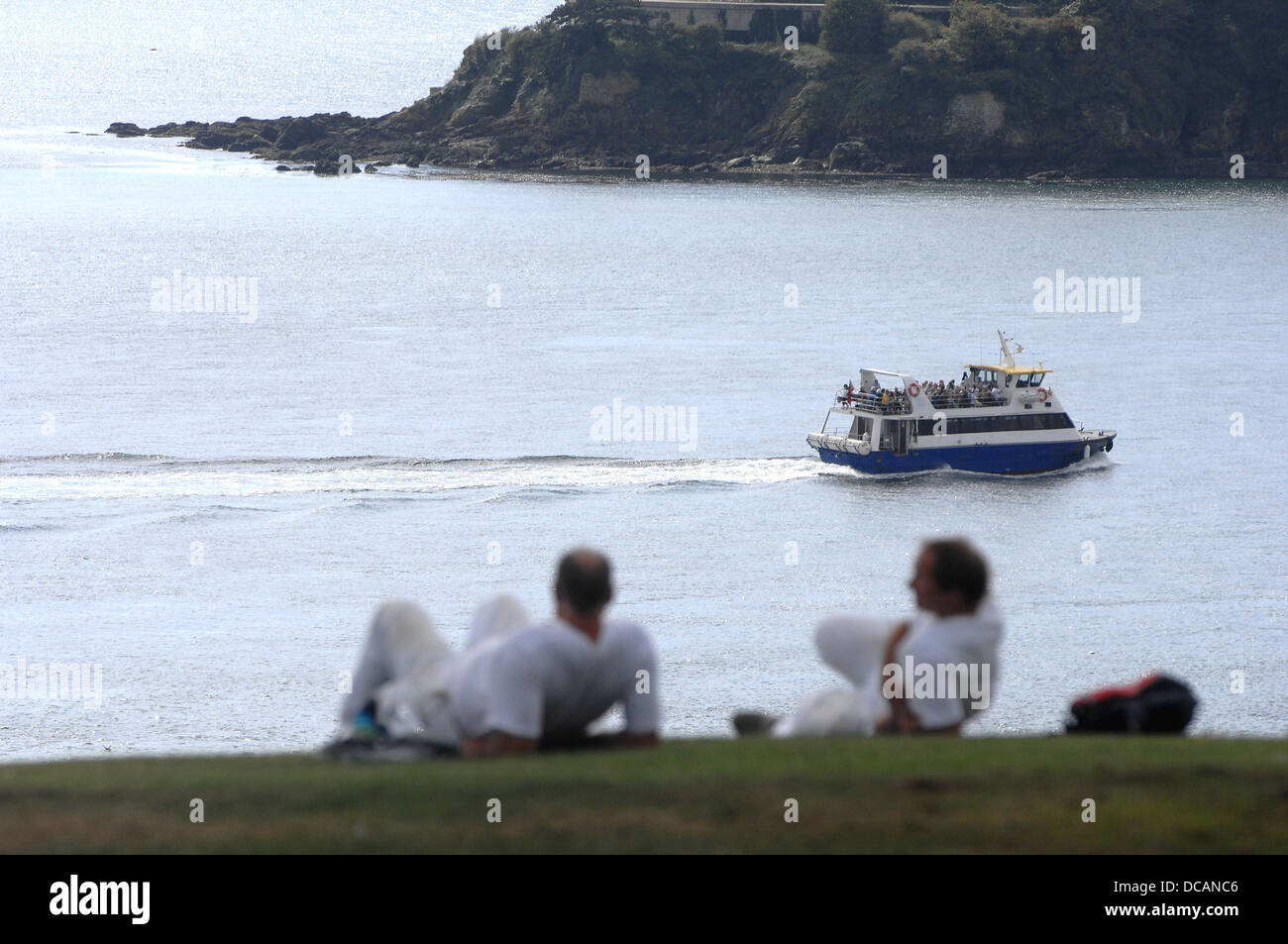 People enjoying themselves on Plymouth Hoe ,Devon Stock Photo
