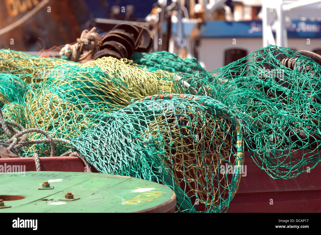Fishing Nets and baskets at Plymouths Barbican Stock Photo Alamy