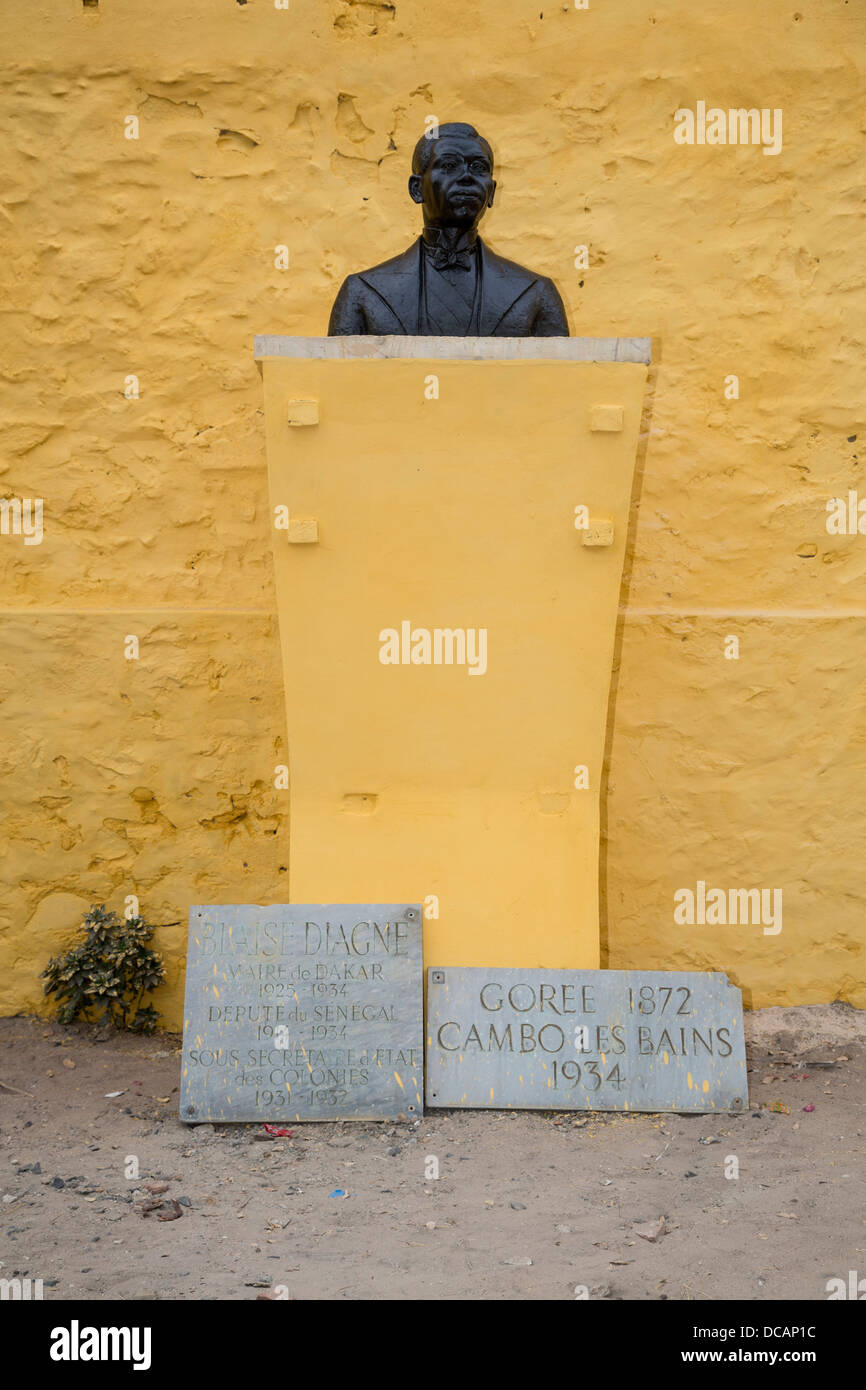 Statue to Blaise Diagne, Goree Island, Senegal. Stock Photo