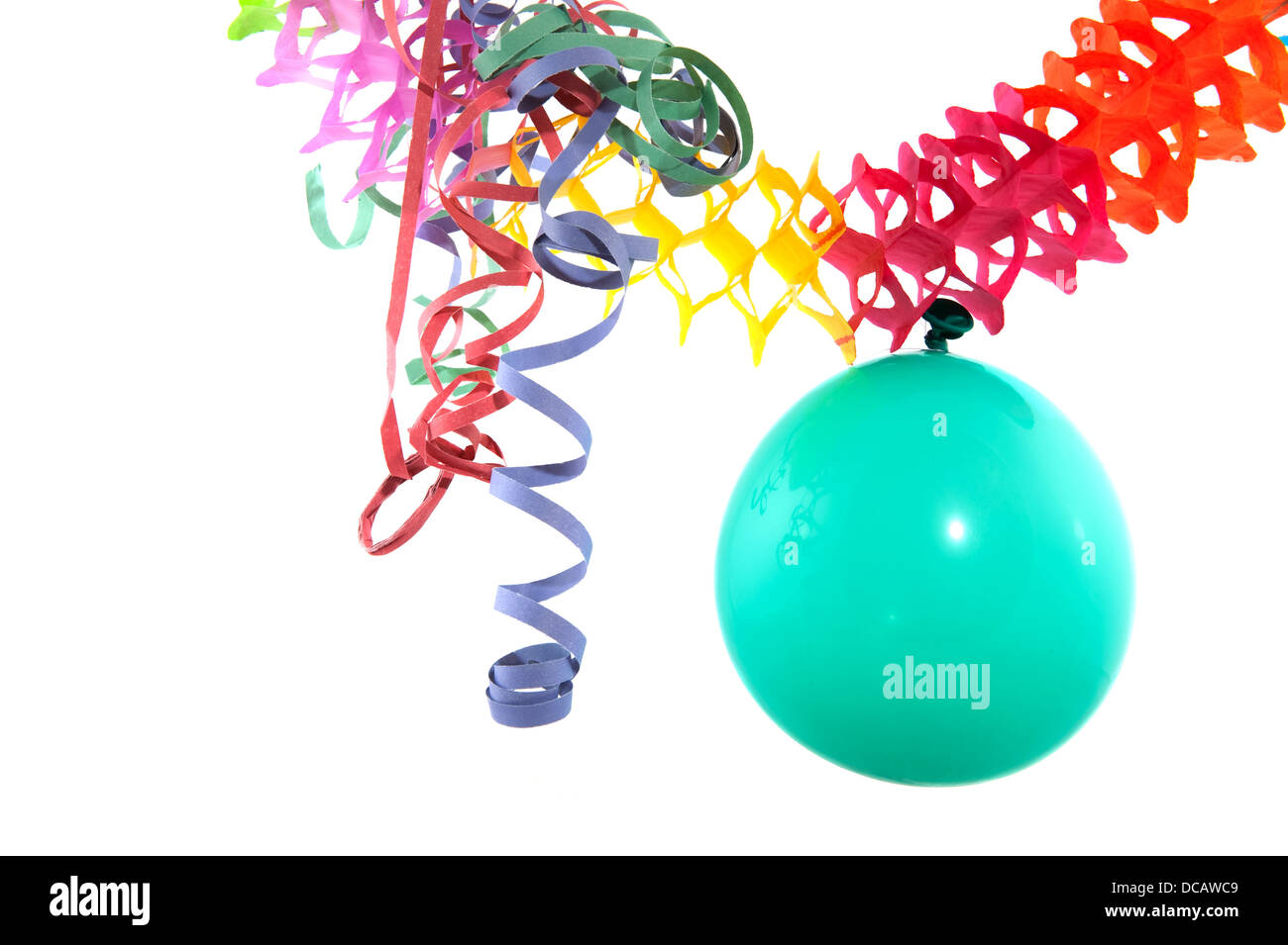 balloon with party streamers Stock Photo