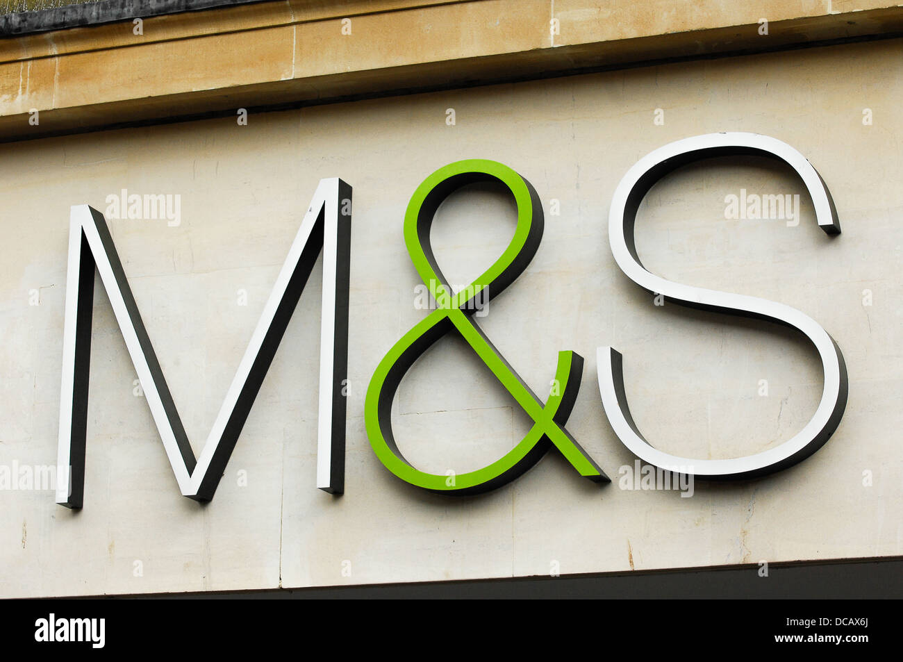 Marks and Spencer shop sigh Stock Photo Alamy