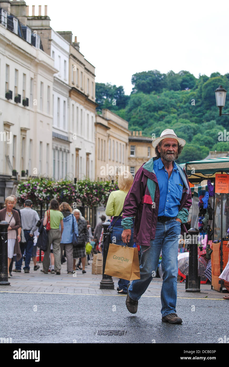People shopping in Bath city centre Stock Photo Alamy