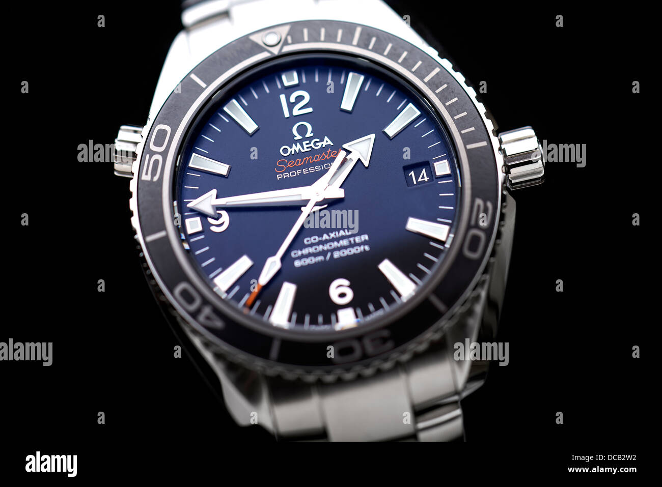 Omega Seamaster Planet Ocean Watch Stock Photo