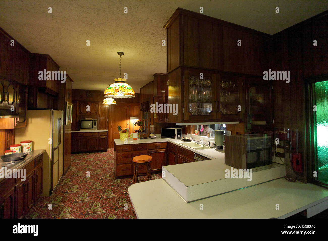 The Kitchen at Graceland the home of Elvis Presley in Memphis Tennessee USA Stock Photo