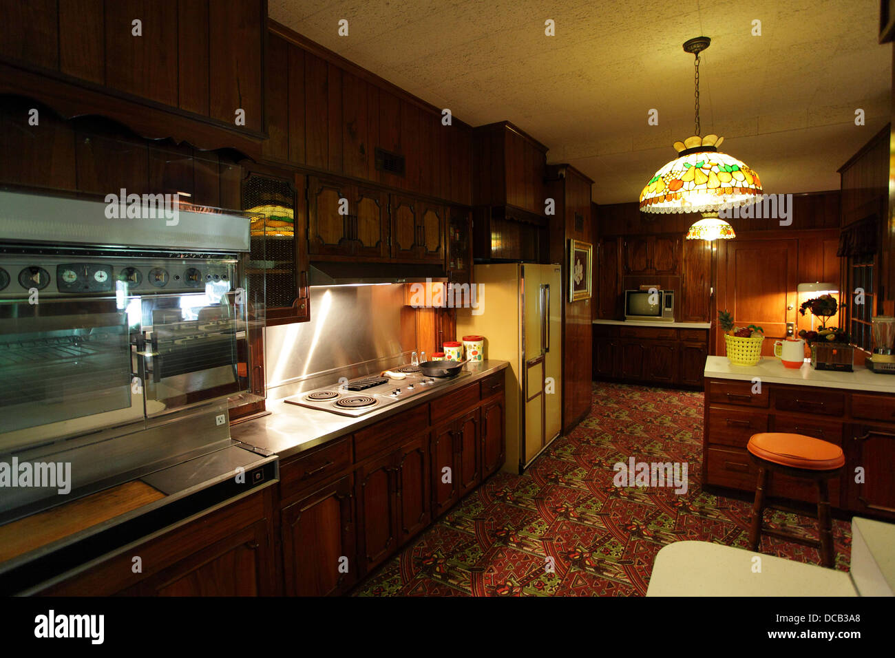 The Kitchen at Graceland the home of Elvis Presley in Memphis Tennessee USA Stock Photo