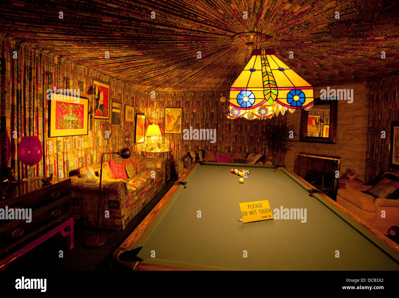 The pool table in the Games Room at Graceland the home of Elvis Presley