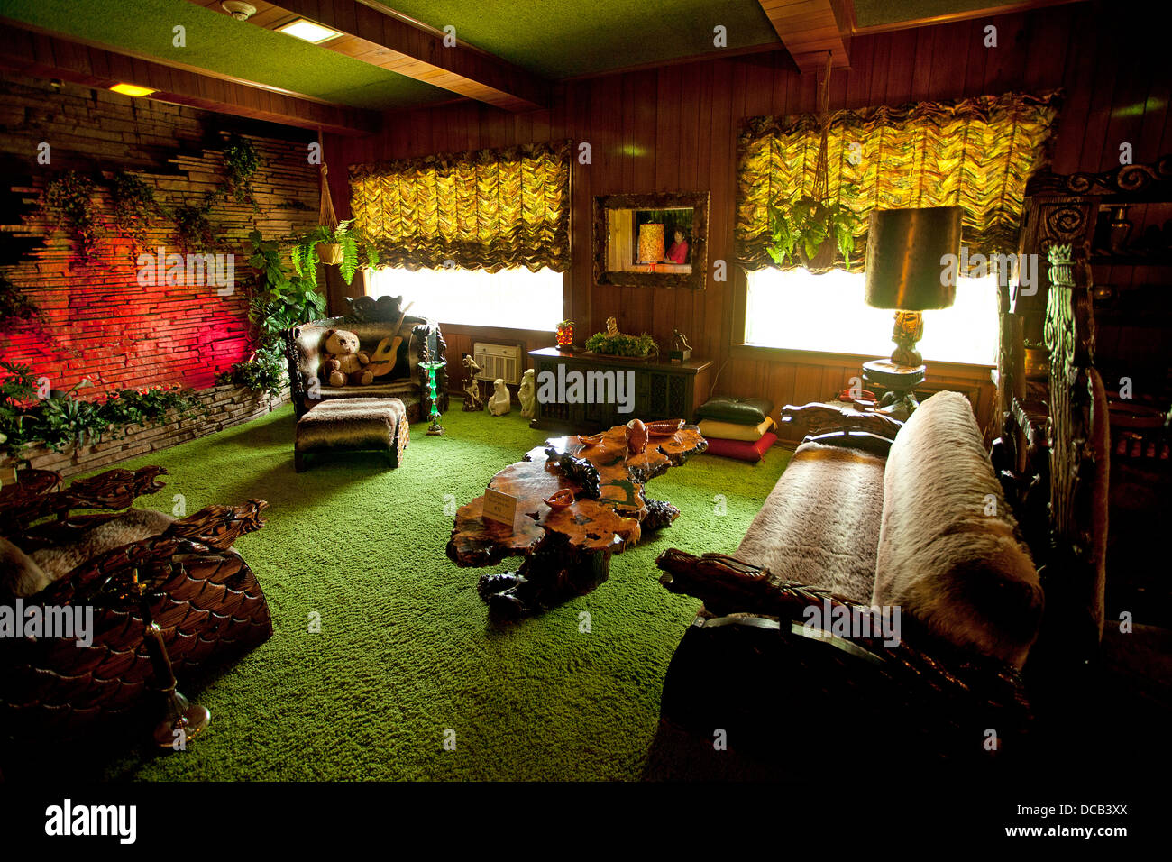 The Jungle Room at Graceland the home of Elvis Presley in Memphis Tennessee USA Stock Photo