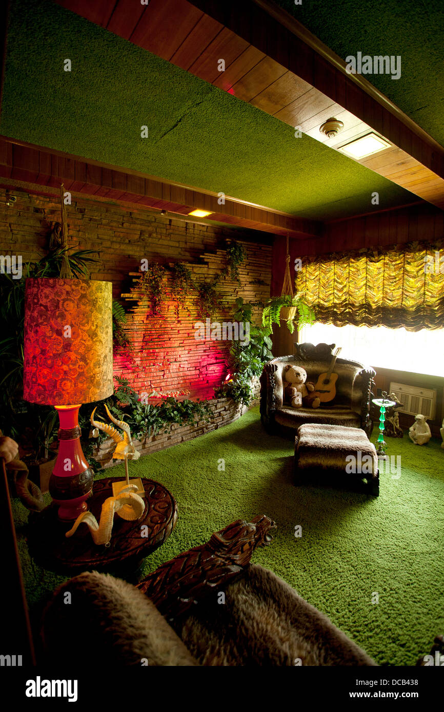 The Jungle Room at Graceland the home of Elvis Presley in Memphis Tennessee USA Stock Photo