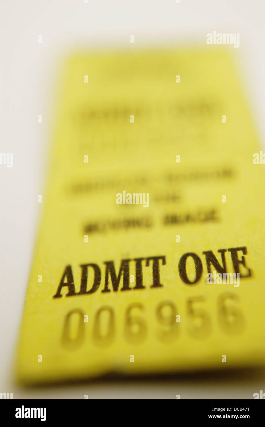 Admit One ticket Stock Photo - Alamy
