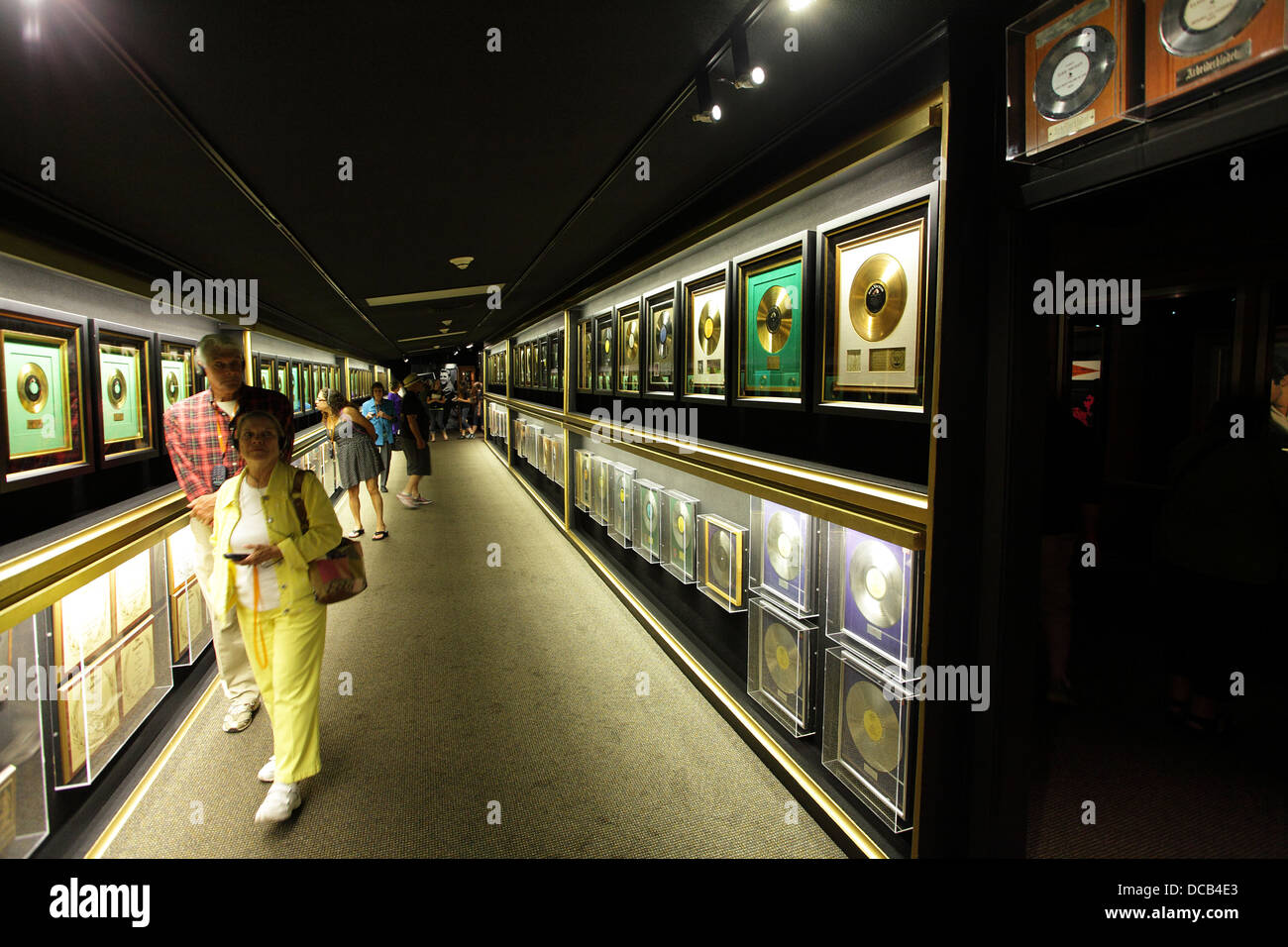 Gold Records On Display In The Trophy Room At Graceland The