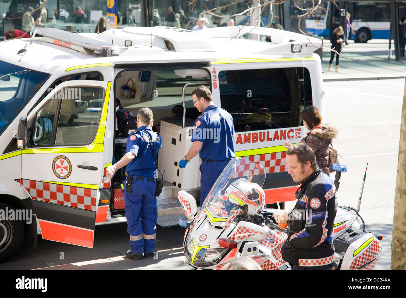 ambulance service of new south wales responding to an emergency call in sydney,australia Stock