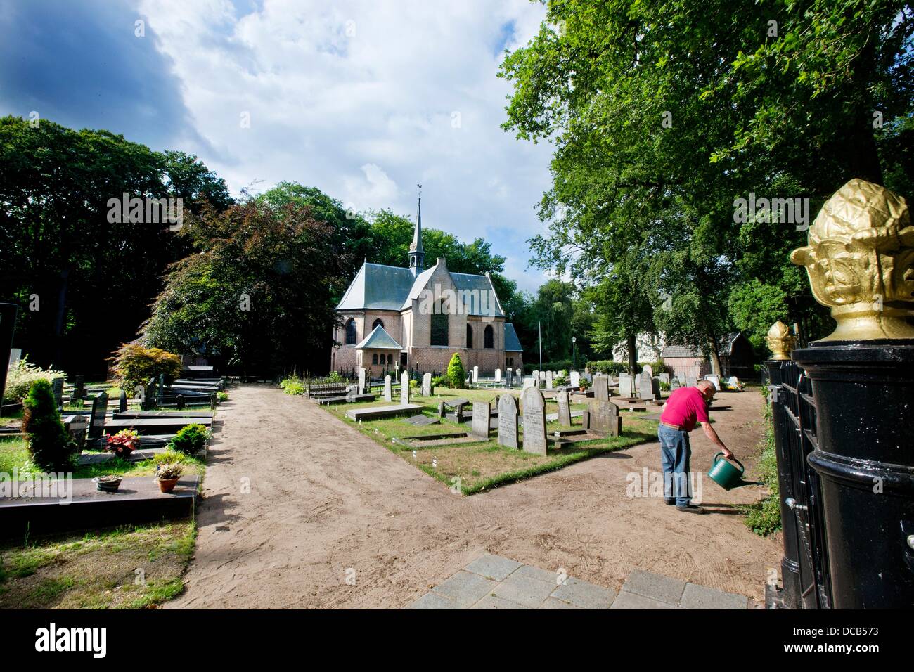 A general view of the cemetery and the Stulp Church where Prince Friso of The Netherlands will be buried friday 16 August in Lage Vuursche, The Netherlands, 13 August 2013. Photo: Patrick van Katwijk / NETHERLANDS AND FRANCE; OUT Stock Photo