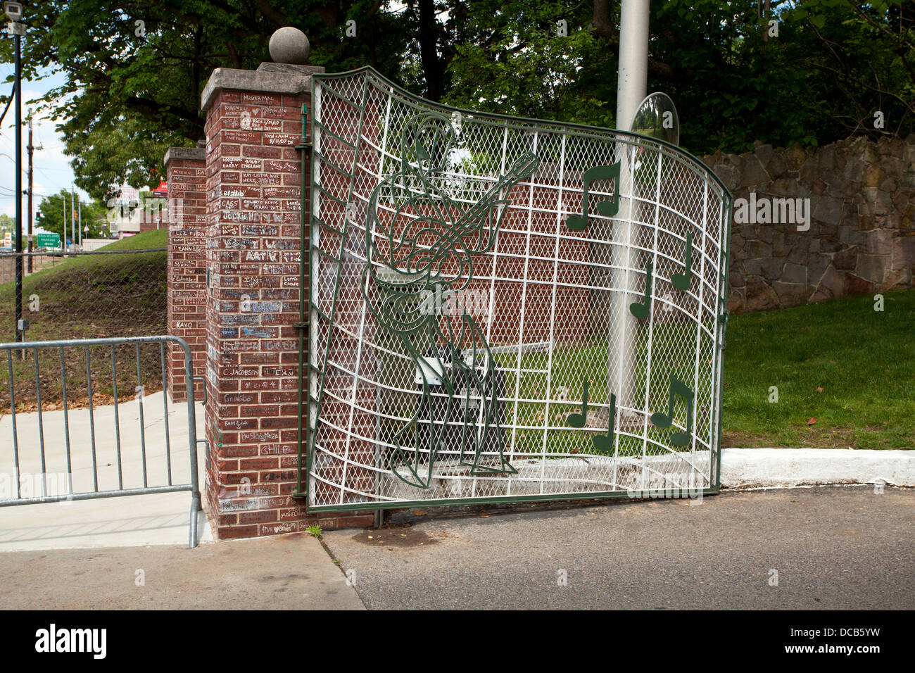 The front gates at Graceland the home of Elvis Presley in Memphis